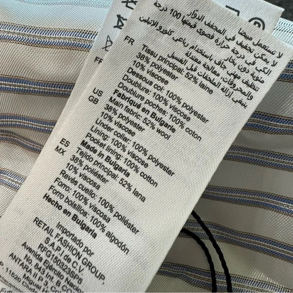 New Sandro France Palma Jacket Tailored Cut‎ Wool Blend Gray size 10 US - Picture 12 of 15